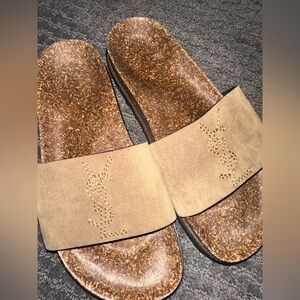 Saint Laurent suede slides